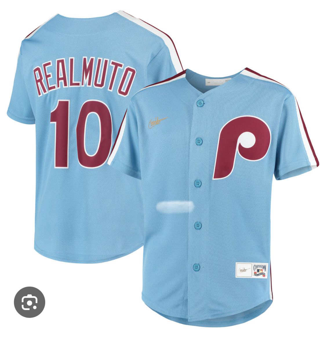 2024 MLB Men Philadelphia Phillies 10 J.T.Realmuto Nike light blue Home Limited Player Jersey